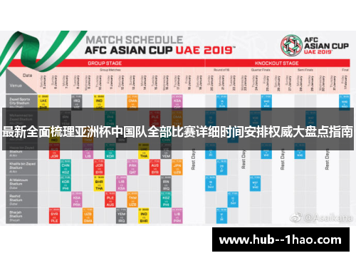最新全面梳理亚洲杯中国队全部比赛详细时间安排权威大盘点指南